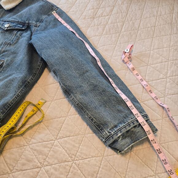 GH Bass Denim Trucker Jacket Men's XL Blue Sherpa Lined Classic Outdoors Vintage - Picture 10 of 10